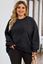 Immagine di PLUS SIZE PLAIN BLACK SWEATSHIRT CORDED ROUND NECK